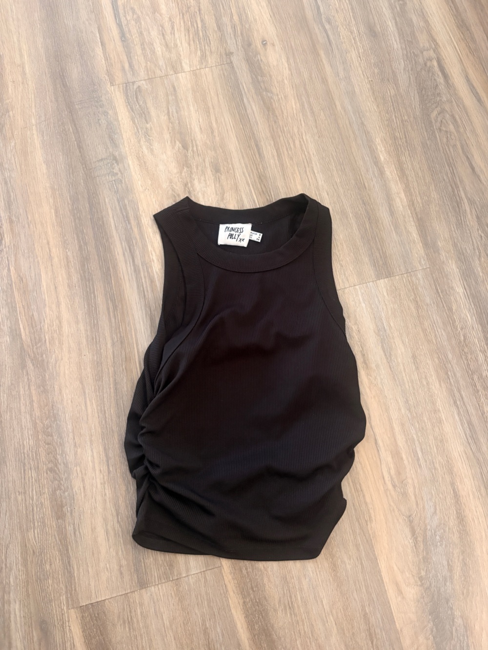Black Princess Polly Ribbed Tank Top